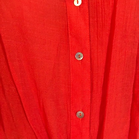 Zac & Rachel Petite Poppy Red Tie-Front Blouse - Picture 5 of 13